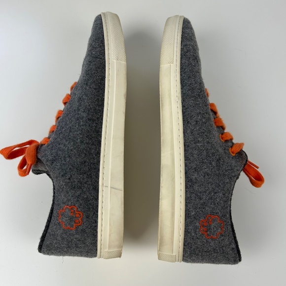 Baabuk merino wool sneakers men size EU 45 US 11.5 gray orange laces - Picture 4 of 10